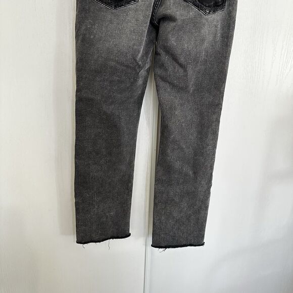 Frame Women's Jeans Dark Wash Gray Le High Straight Sz 30W Frayed Distressed - Picture 6 of 11